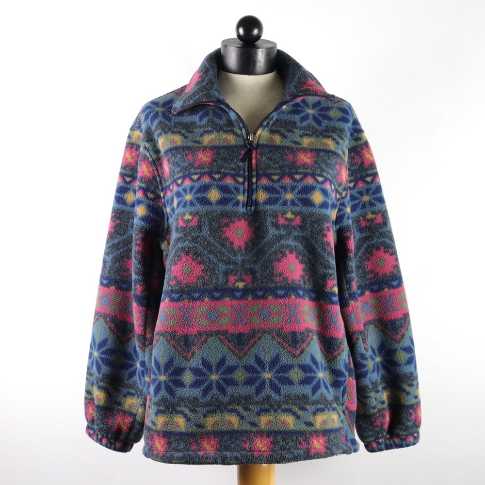 Vintage Woolrich Pullover Zip Pattern Fleece